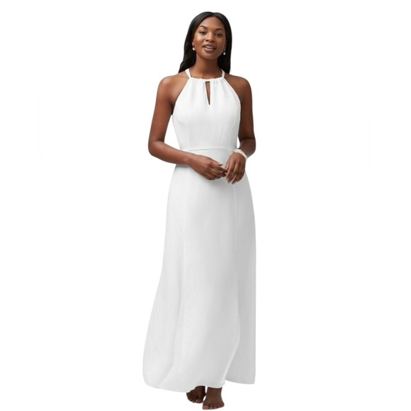 Tommy Bahama Sunrise Twill Linen-Blend Godet Maxi Dress Size 4 - Picture 1 of 12